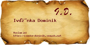 Ivánka Dominik névjegykártya