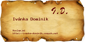 Ivánka Dominik névjegykártya