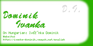 dominik ivanka business card